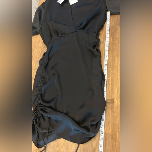 NWT Zara Sexy Black Ruched NYC Dress Size Small Sexy Fitted Cocktail Night Out - Picture 13 of 13